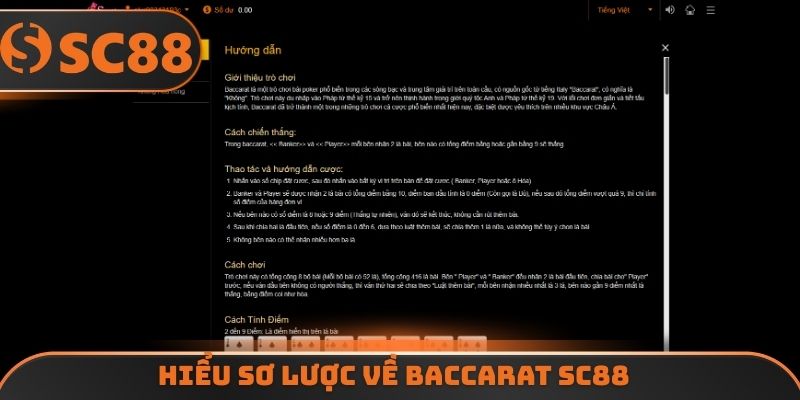 Hiểu sơ lược về Baccarat SC88